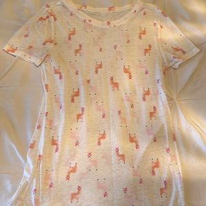 Pink & White Llama Tee